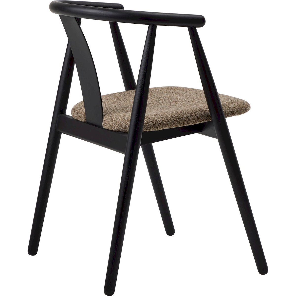 Chaise bois assise tapissée collection DABASSO noir et brun, RECOLLECTION