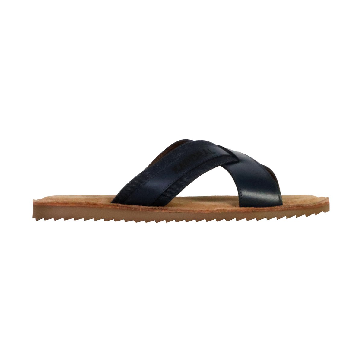 Mules Plates Cuir Janel marine, KAPORAL