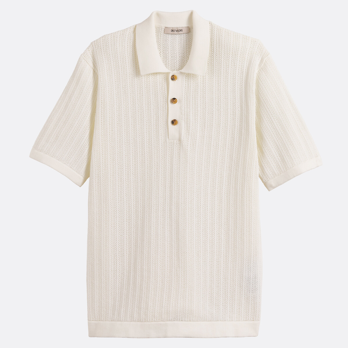Polo en maille ecru, ONLY & SONS