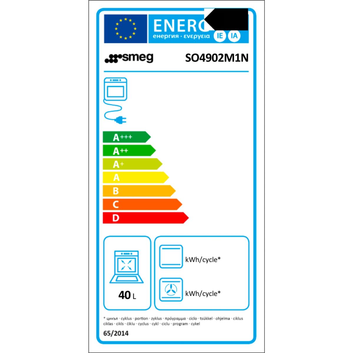 Micro ondes combiné encastrable SO4902M1N couleur unique, SMEG