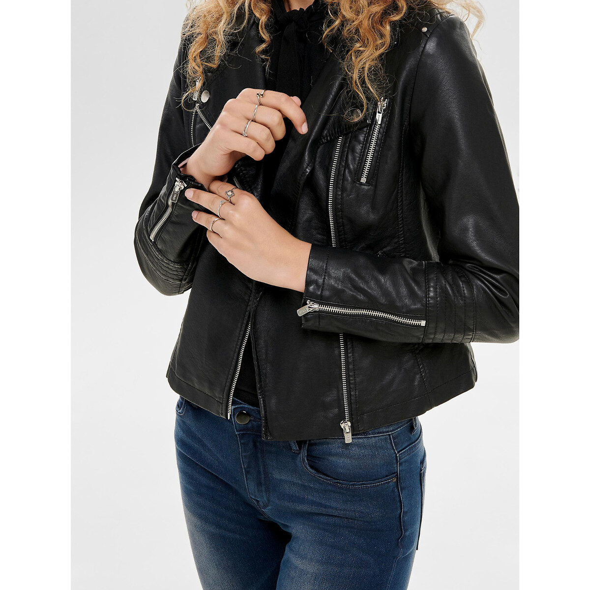 Blouson court fermeture zippée noir, ONLY