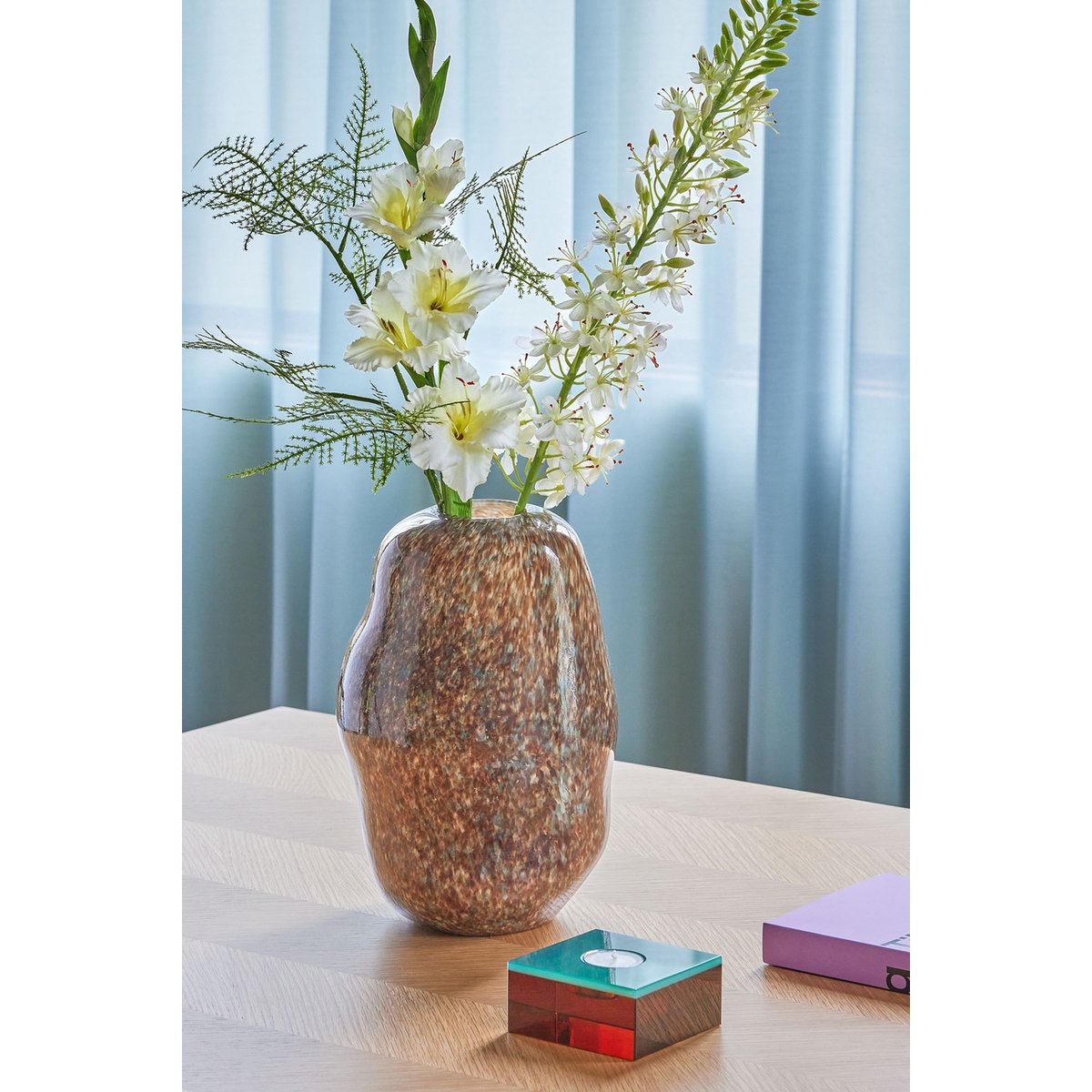 Vase en verre MIRO marron, HUBSCH