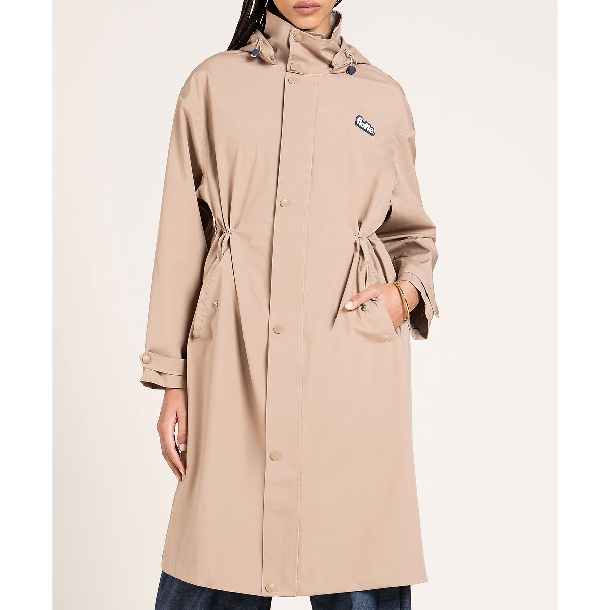Imperméable long à capuche, SOLFERINO beige, FLOTTE