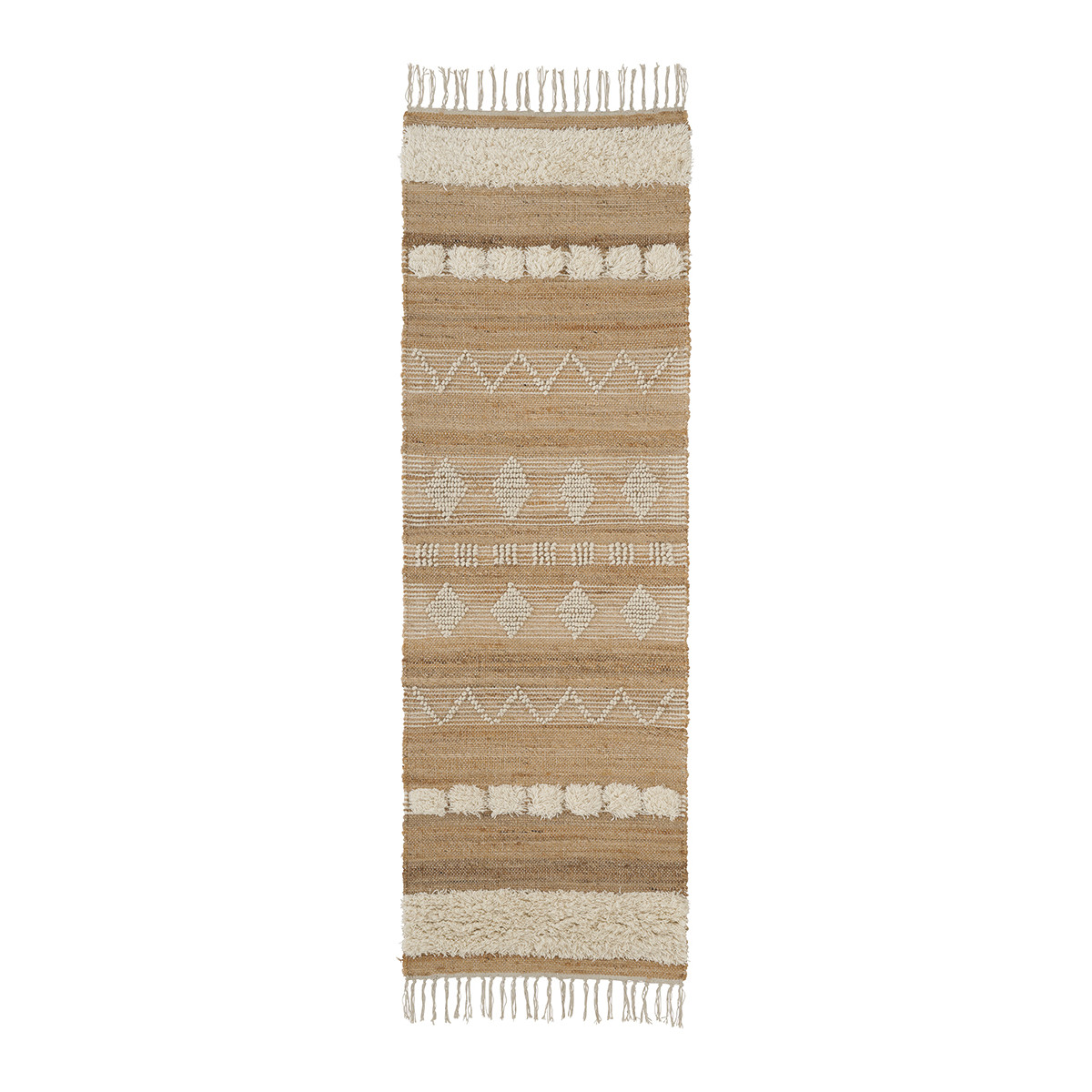 Tapis de couloir en jute naturel, BLANC D’IVOIRE