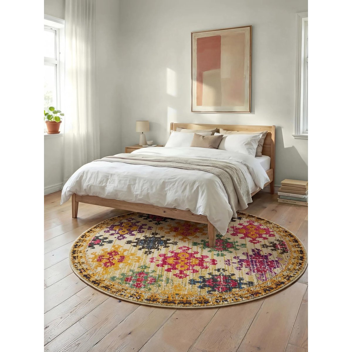 Tapis rond CASA multicouleur/beige, BENUTA 
