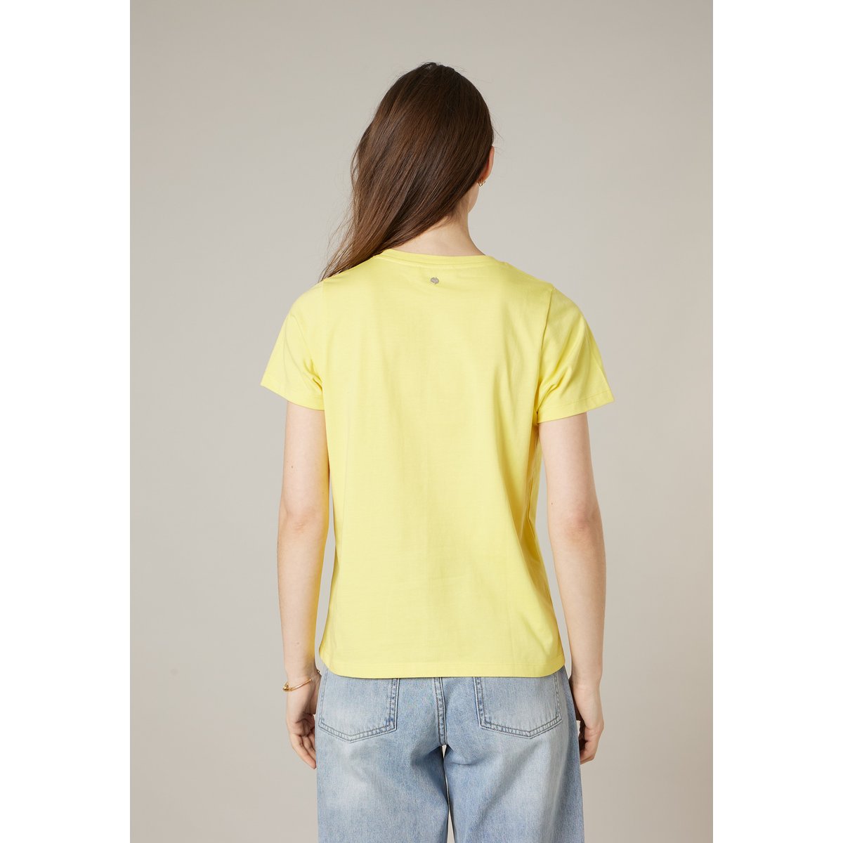 T-shirt femme en coton PALMY yellow, DEELUXE