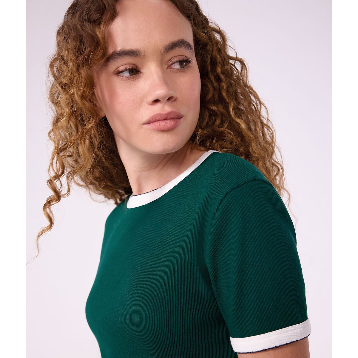 Camiseta de manga corta verde, PETIT BATEAU