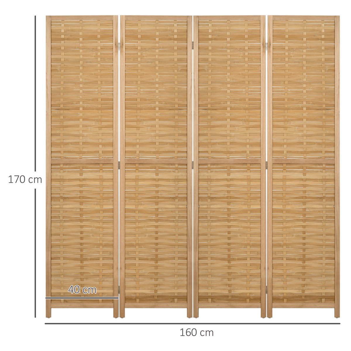Cloison de séparation Bois de bambou Bois beige, HOMCOM
