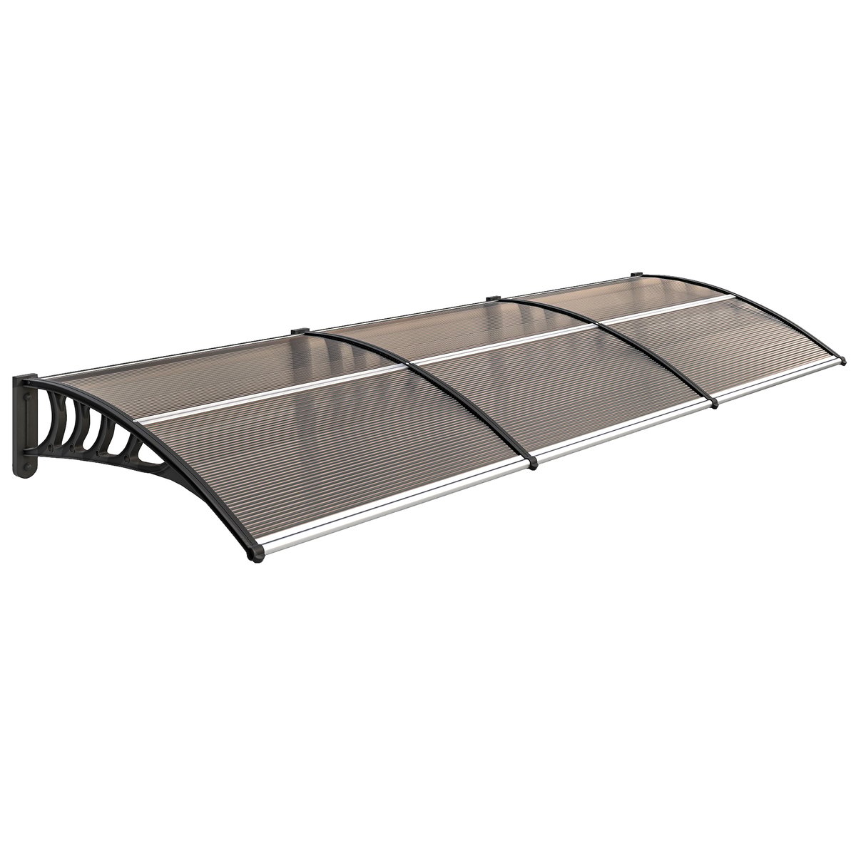 Auvent de porte Polycarbonate Marron marron, noir, OUTSUNNY
