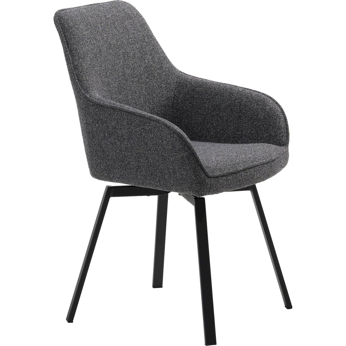 Chaise pivotante tissu chiné BEBESE graphite chiné et noir, RECOLLECTION