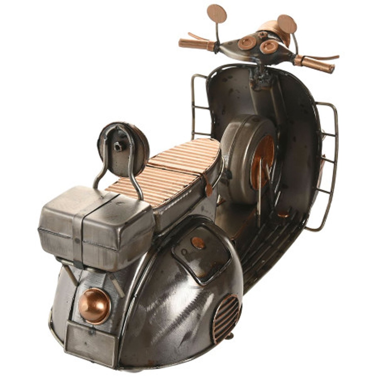 Scooter déco en métal argenté et cuivré 30x11x17cm gris, WADIGA
