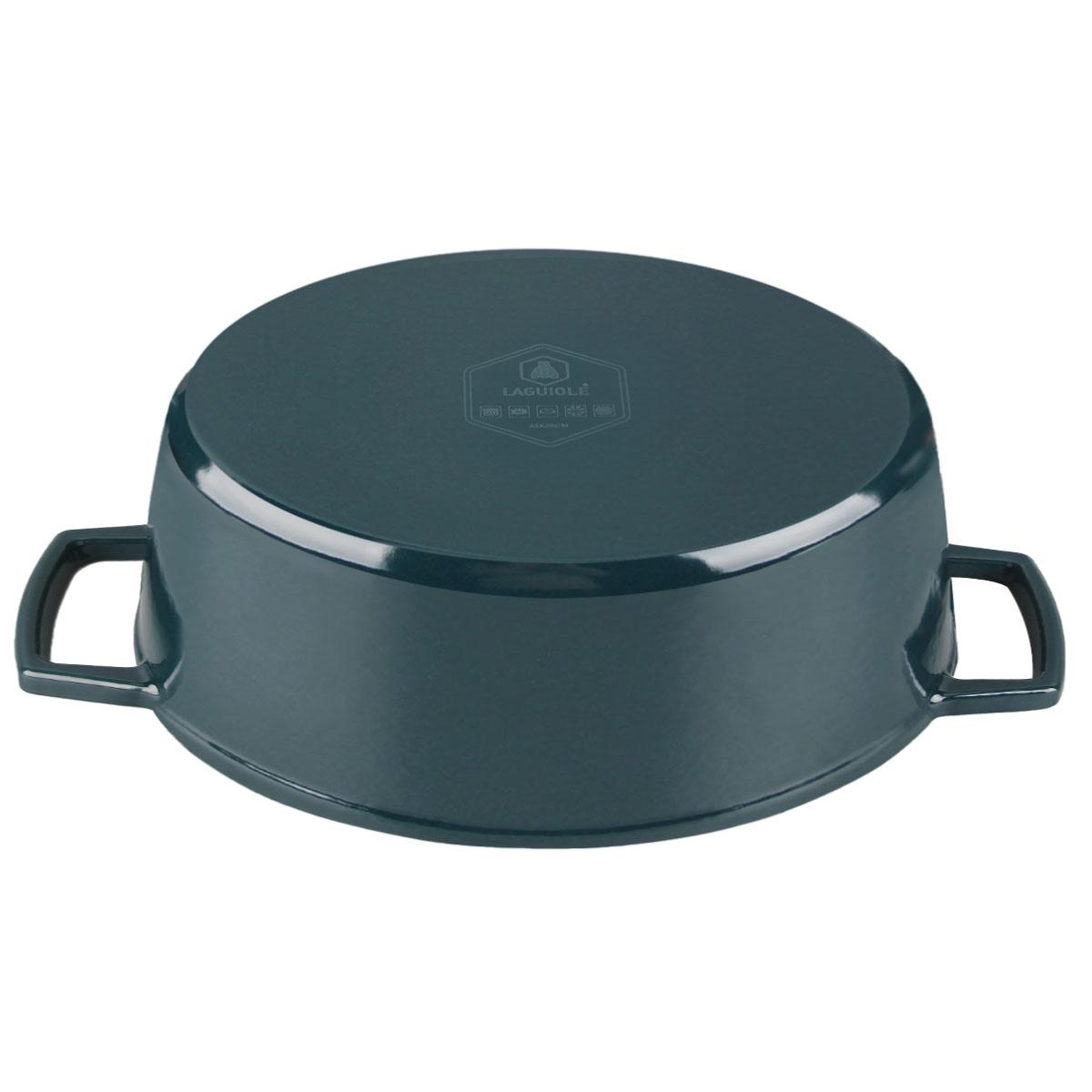 Cocotte en fonte ovale 33cm - "Masseiron Emeraude" couleur unique, LAGUIOLE CUISSON