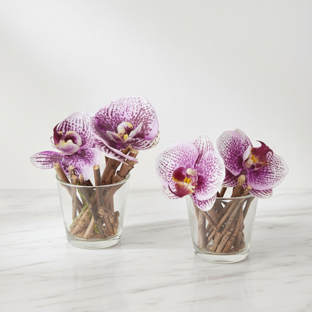Set de 2 orchidées en illusion d'eau artificielles D10 SISSI fuchsia, SIA DECO