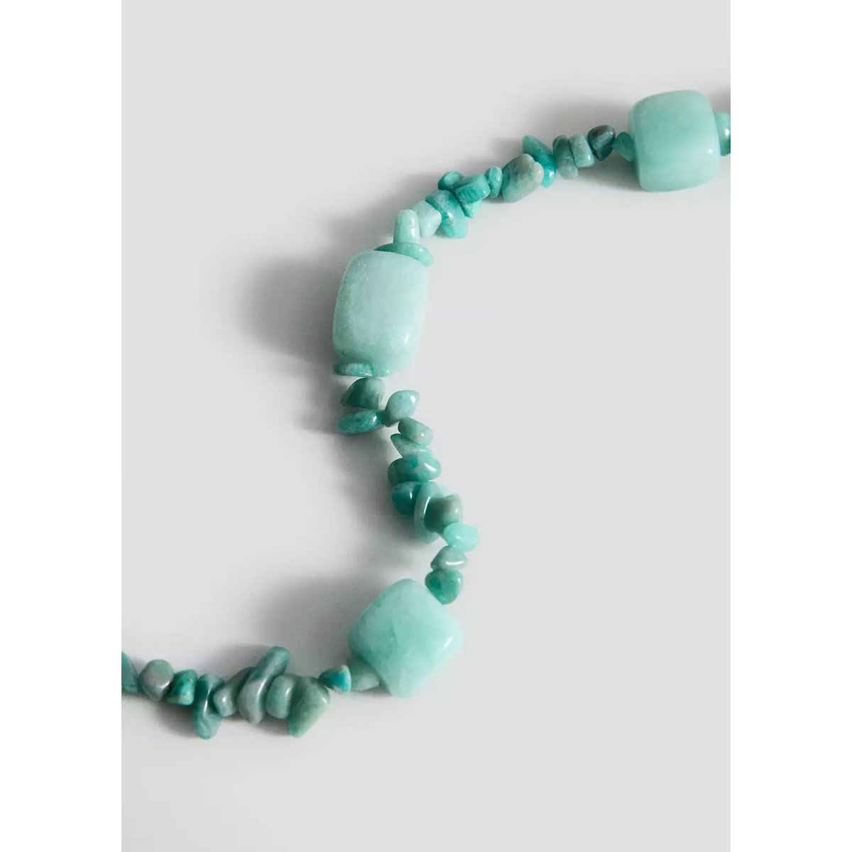 Collier perles pierre turquoise, MANGO