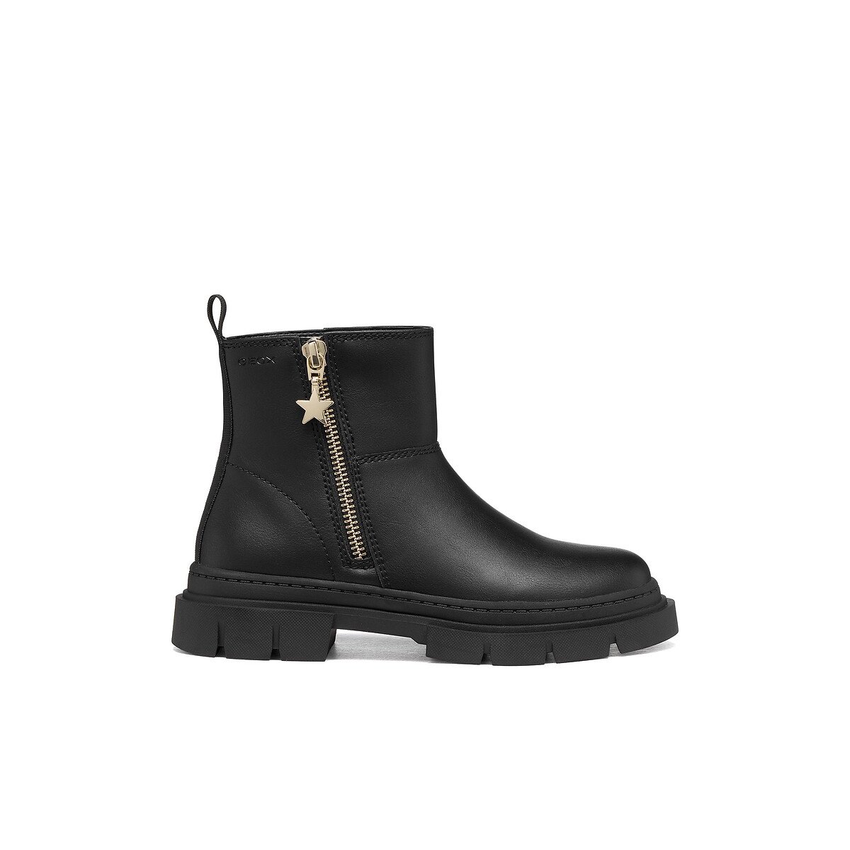Bottines zippées en cuir, KARSYN noir, GEOX