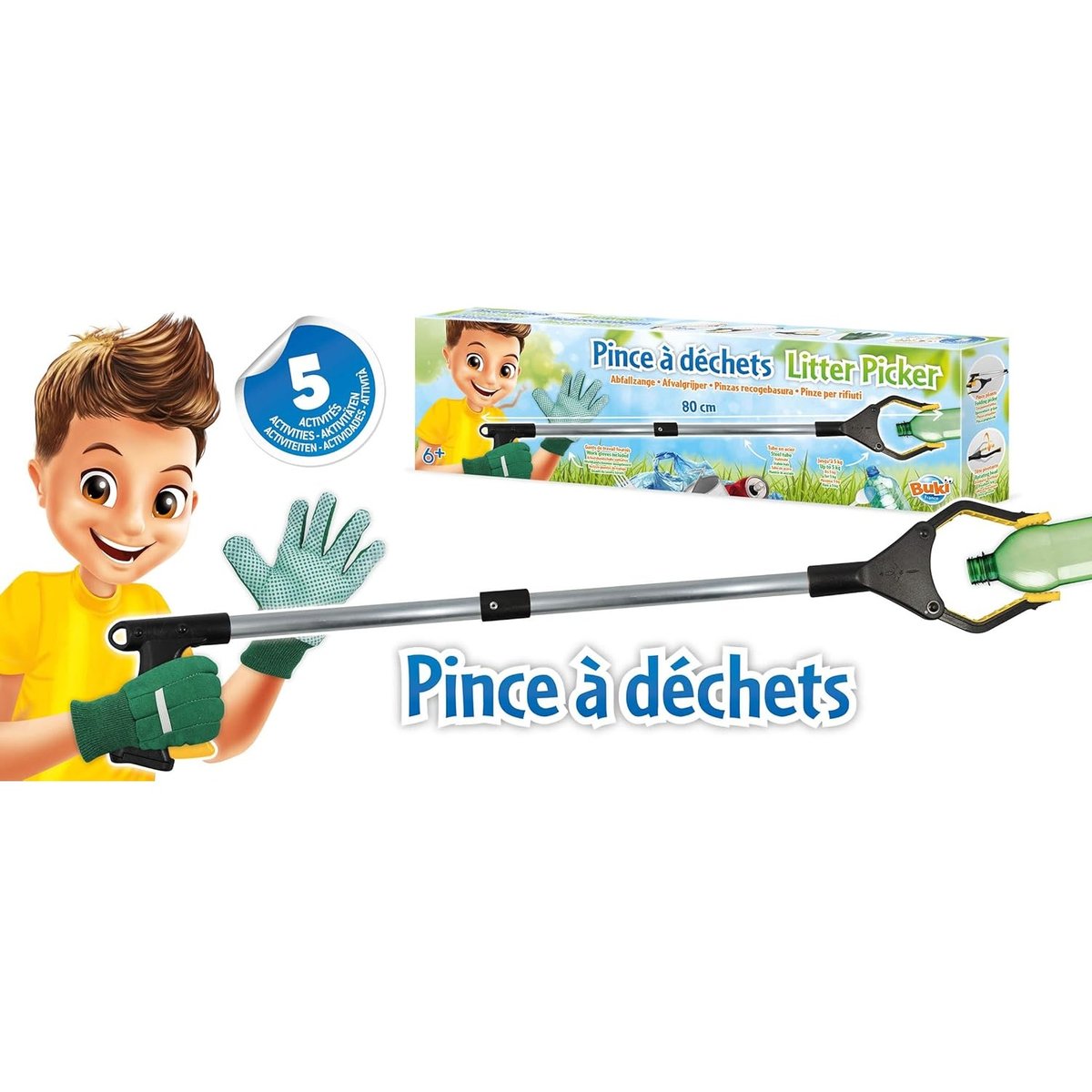 Pince à déchets noir, BUKI FRANCE