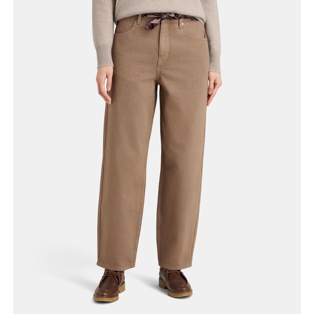 Pantalon droit omnya coton bio taupe, JODHPUR