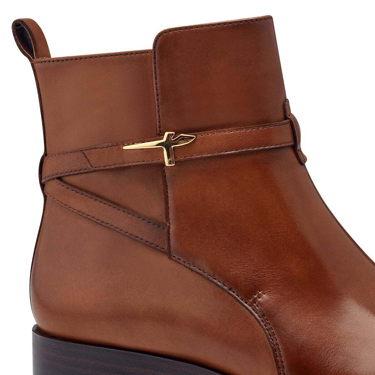 Bottines en cuir cognac, TAMARIS