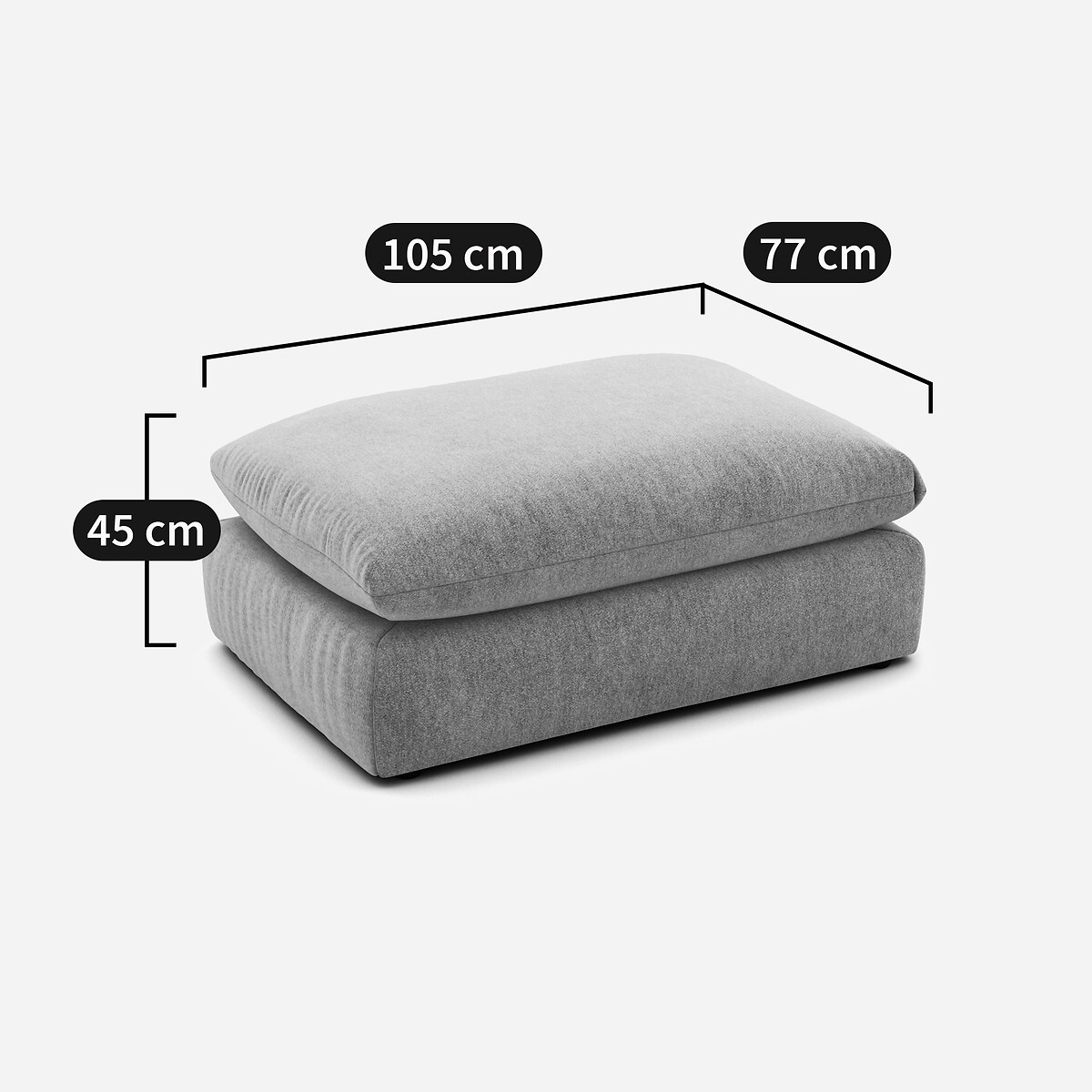 Pouf modulable, polyester, Malo ecru, LA REDOUTE INTERIEURS