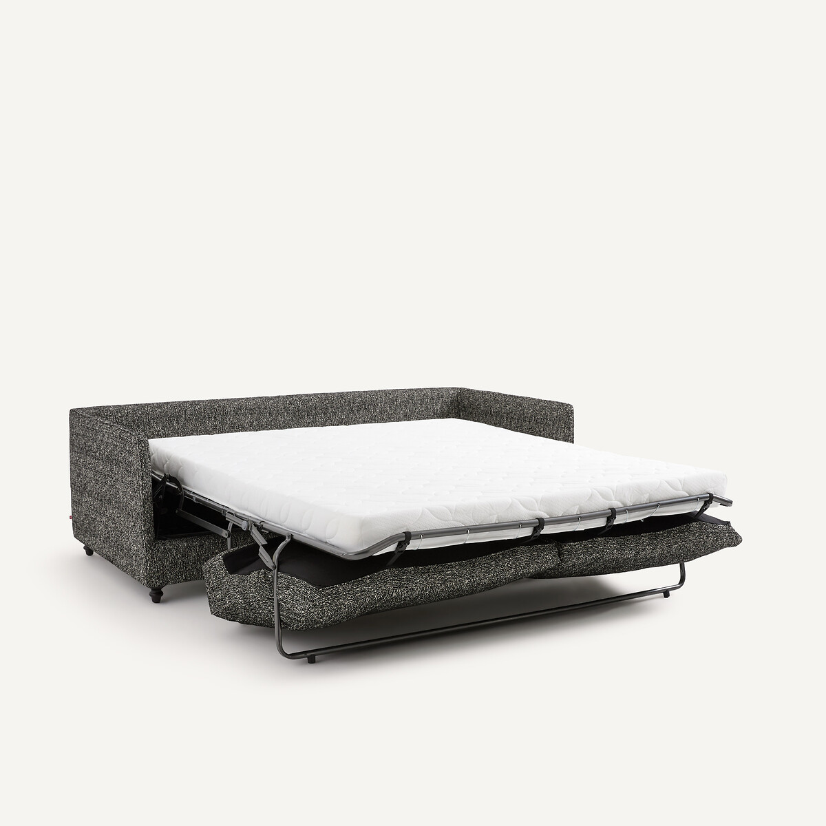 Kompaktes Klappsofa, 3-sitzig, Bouclé, LAZARE schwarz, AM.PM