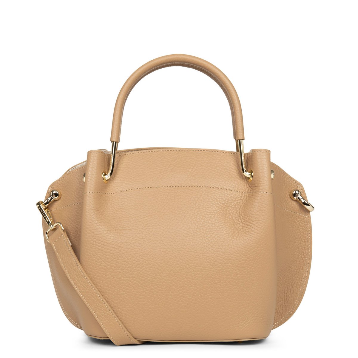 Sac à main en cuir grainé LOUISA FOULONNE DOUBLE naturel - in - beige, LANCASTER