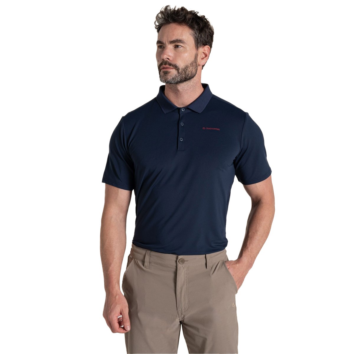 Polo manches courtes de golf BRAMSHAW bleu marine, CRAGHOPPERS