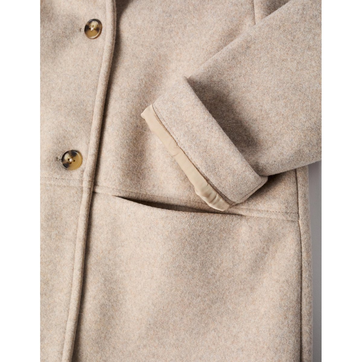 Manteau à effet laine avec doublure B&S beige clair, ZIPPY