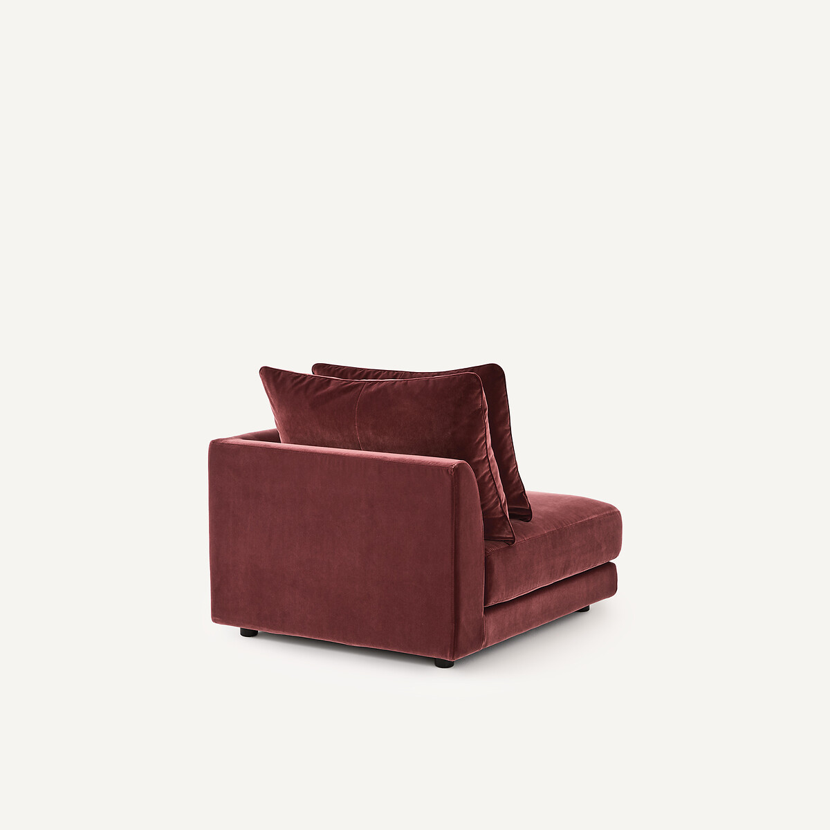 Demi-canapé droit, modulable en velours, TIBERIO grenat, AM.PM