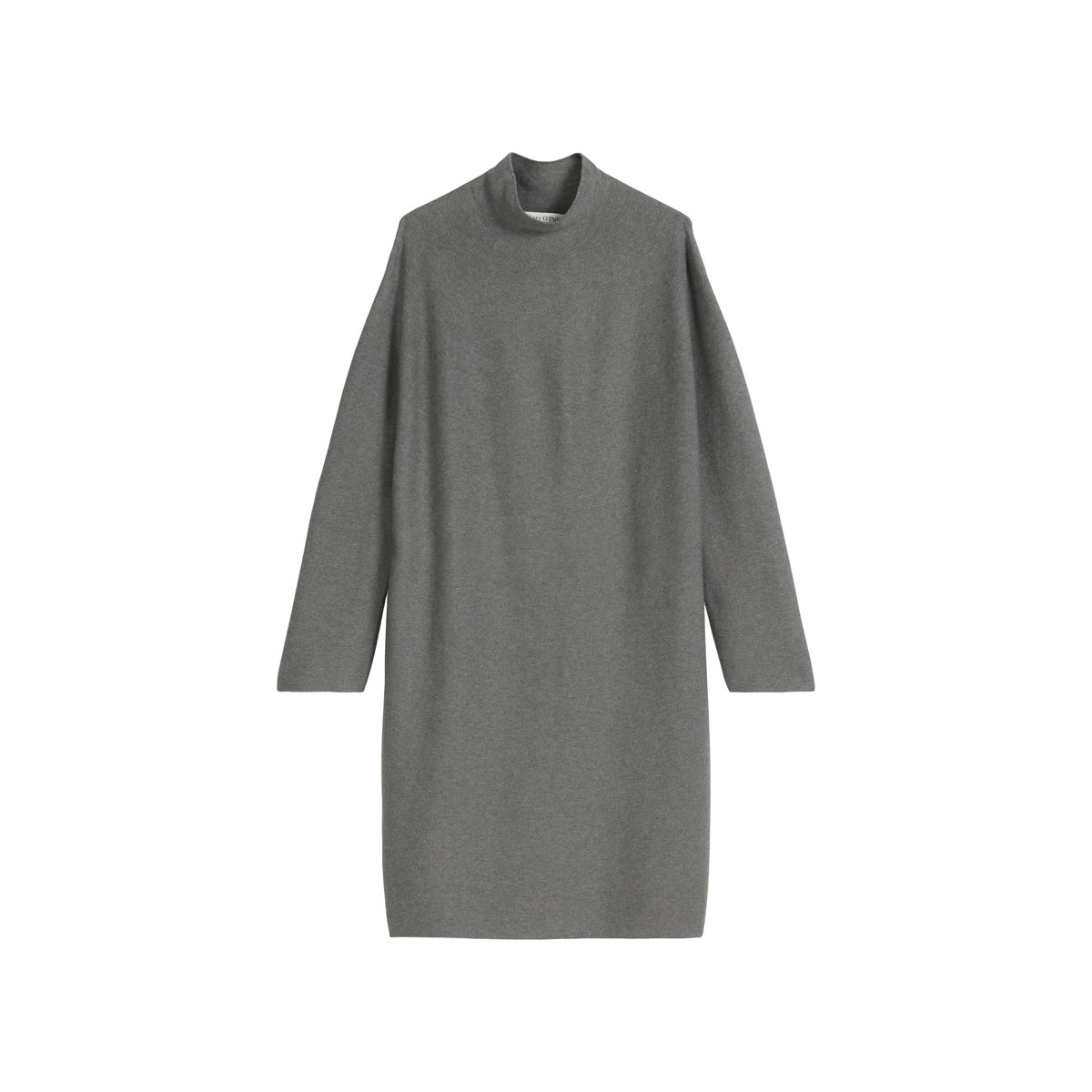 Robe en tricot seamless loose en coton bio doux gris, MARC O'POLO
