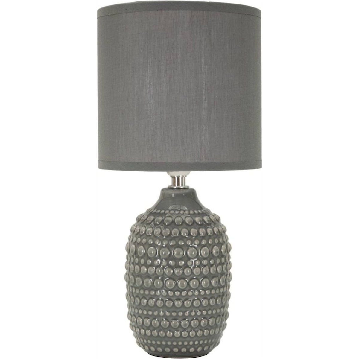 Lampe de chevet céramique abat-jour tissu MODERN gris, RECOLLECTION