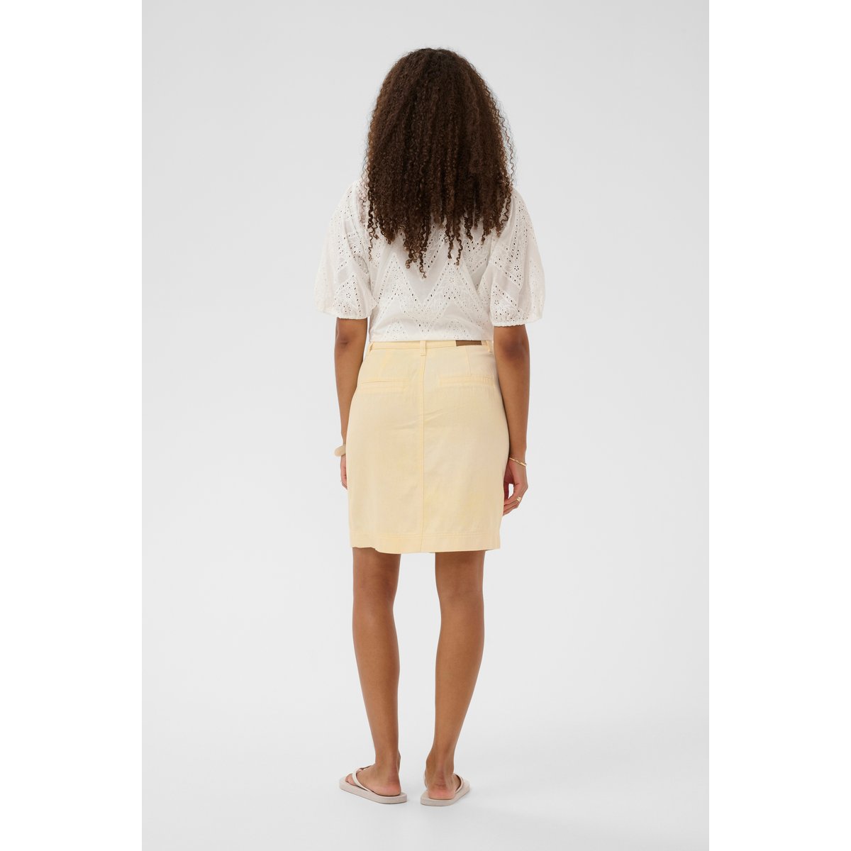 Jupe casual jaune lemon meringue melange, CREAM