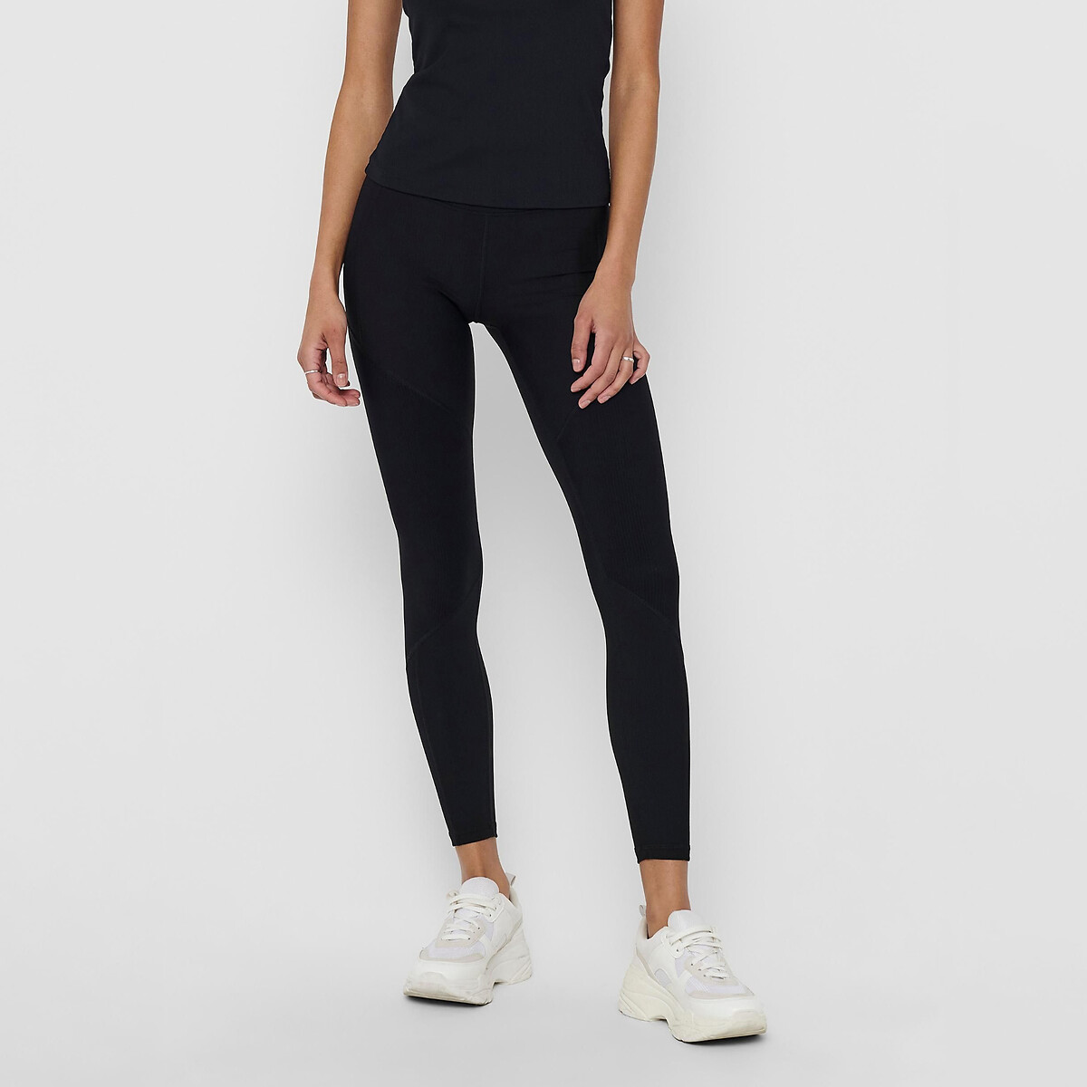 Wordmark cotton mix leggings black Converse La Redoute