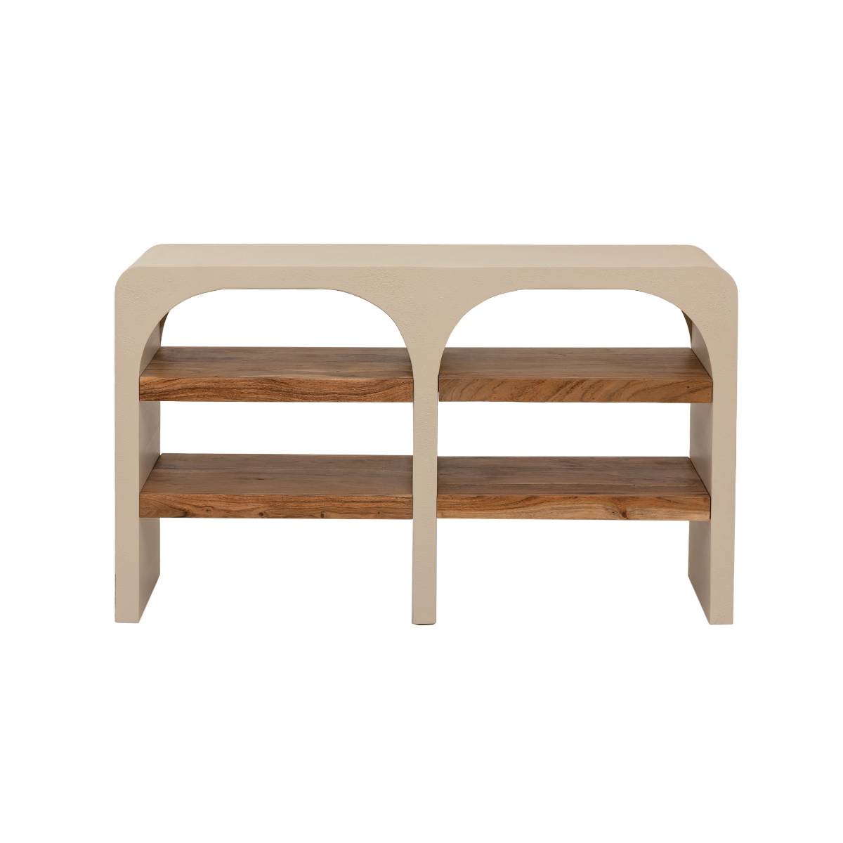 Console en bois effet béton DALVA blanc, MADE IN MEUBLES 