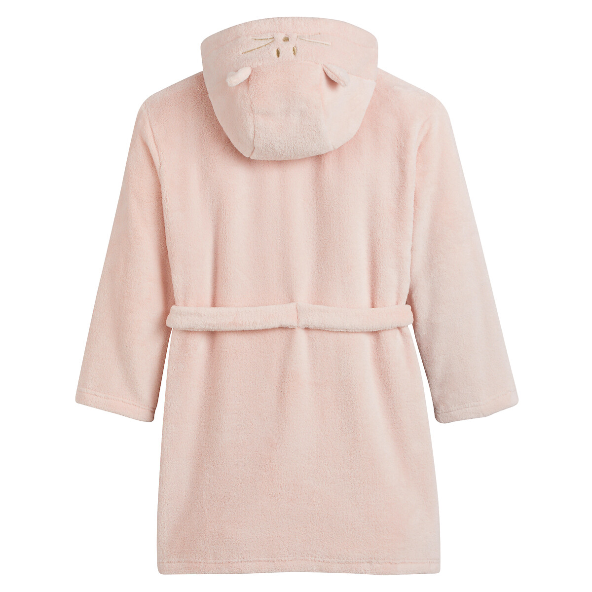 Robe de chambre à capuche chat en polaire douce rose pale, LA REDOUTE COLLECTIONS