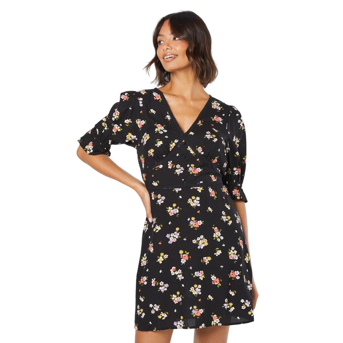 Robe portefeuille a pois noir a pois Pieces La Redoute
