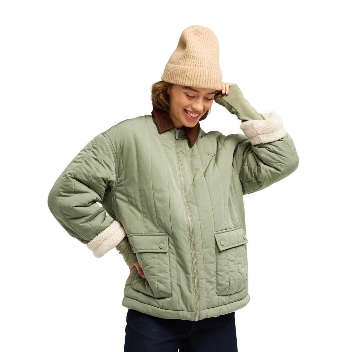 Duffle-coat WANDERLIGHT. vert oil green, ROXY