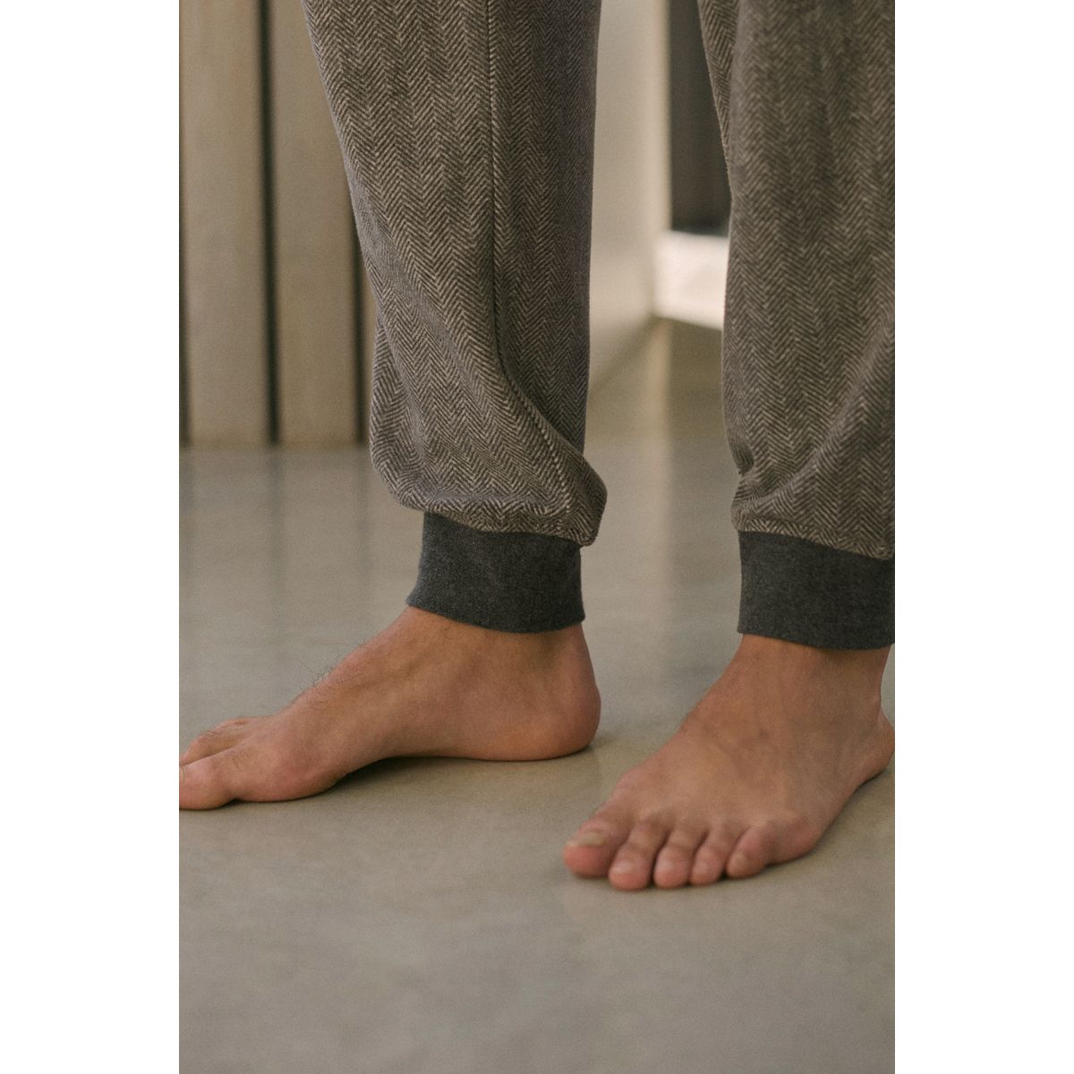 Pyjama thermique à ourlets élastiques gris, NEXT