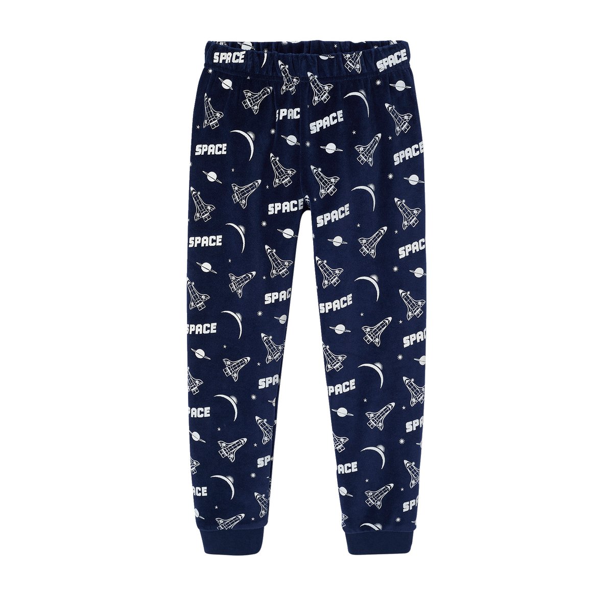 Pyjama Velours imprimé Fusée Garçon marine, VERTBAUDET
