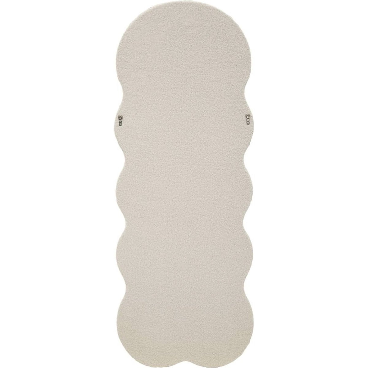 Miroir mural ondulé cadre en tissu bouclé GLAM crème, RECOLLECTION