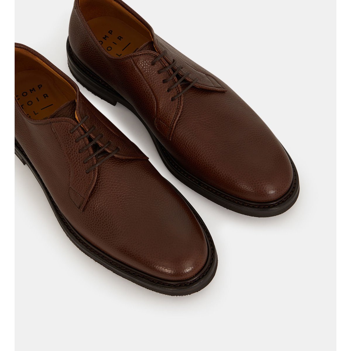 Derbies opera en cuir goodyear marron, COMPTOIR GL