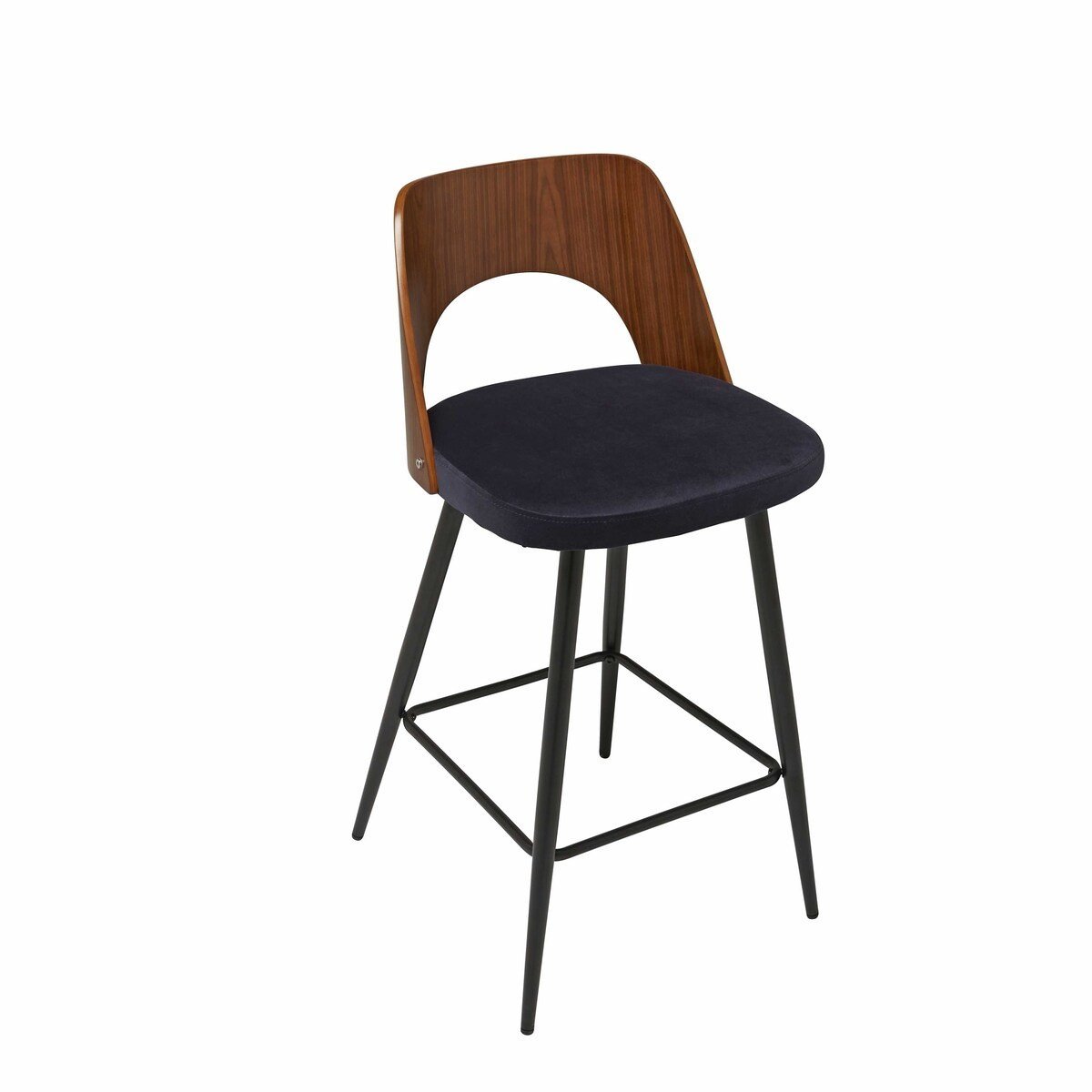 Chaise de comptoir en velours bleu L45 cm - AUSTIN marron, SIGNATURE