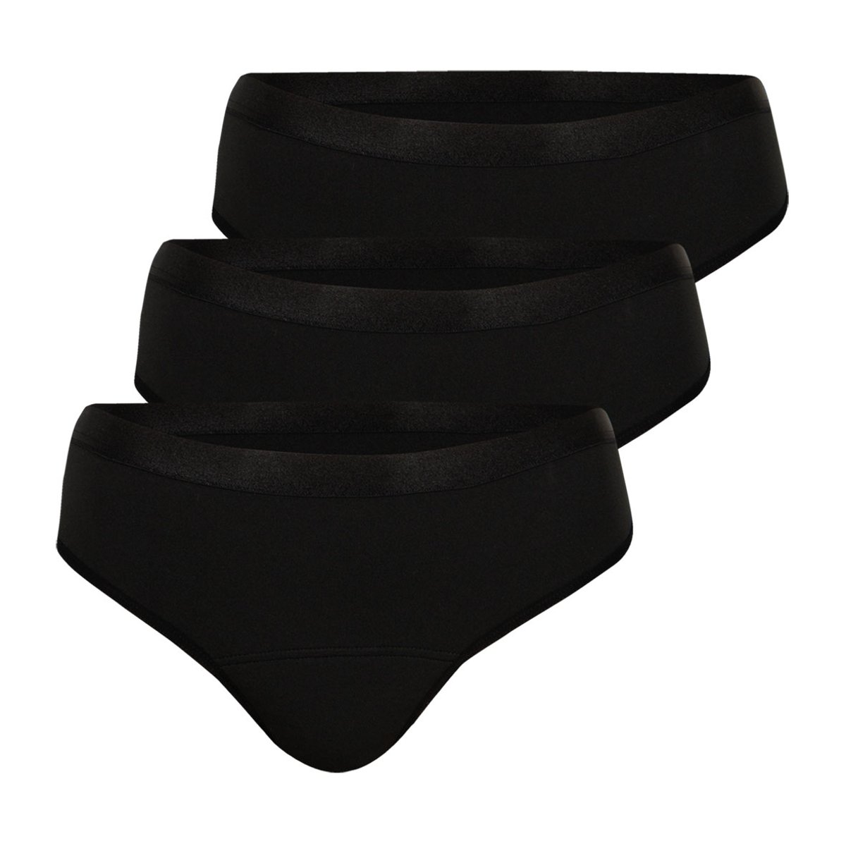 Culottes menstruelles, lot de 3 noir, ATHENA