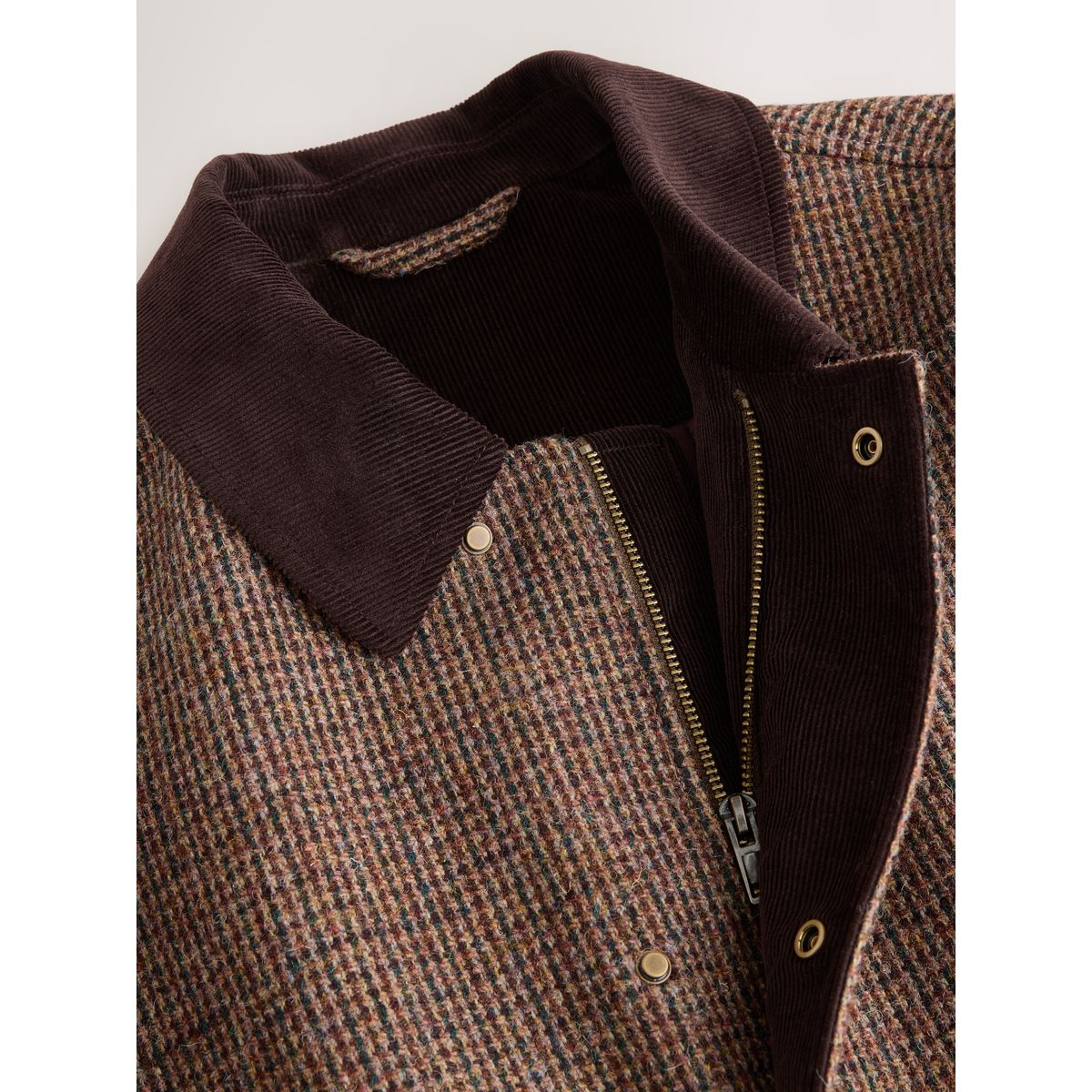 Veste avec col en velours côtelé harris tweed Signature marron, NEXT
