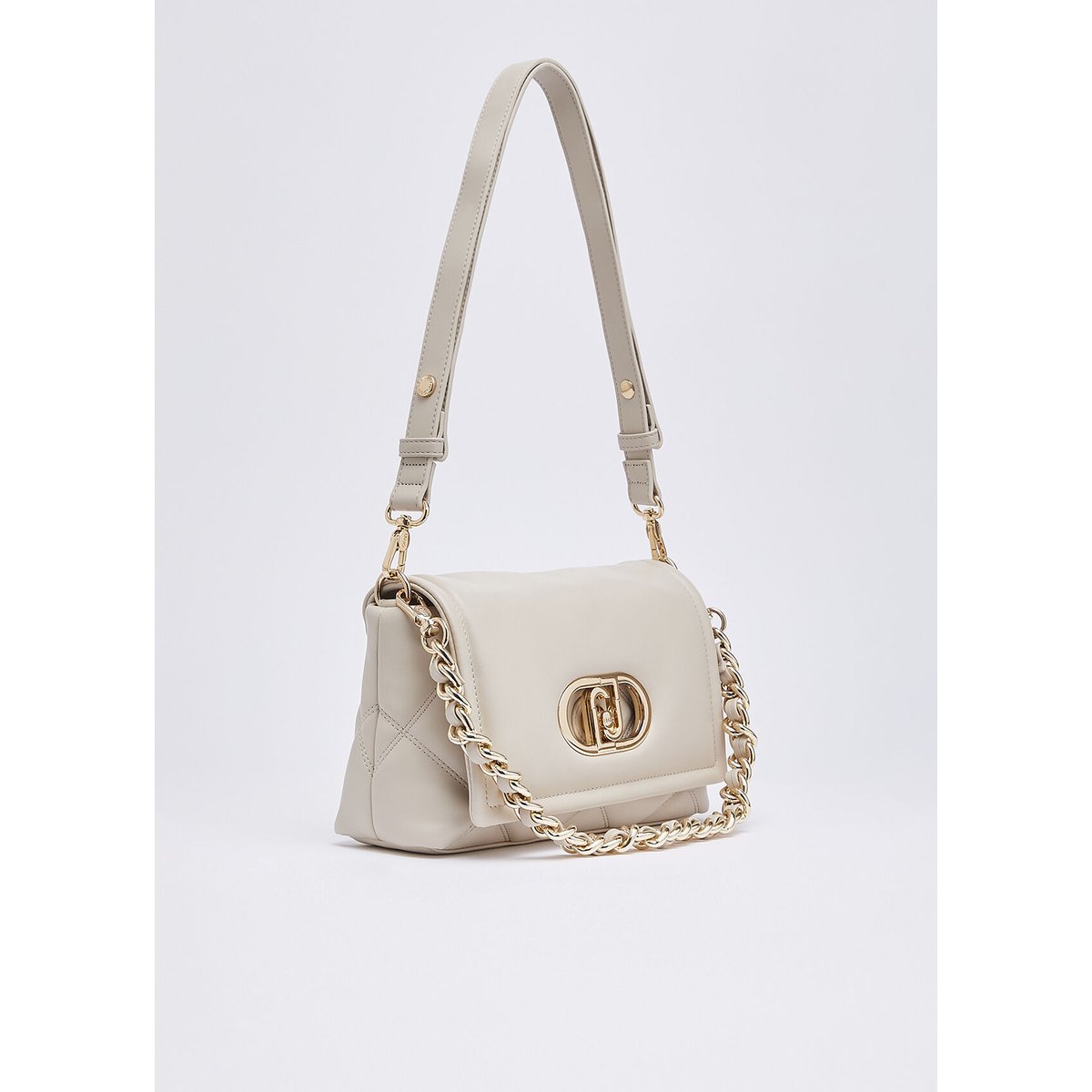 Sac LaPuffy moyen avec design matelassé crème, LIU JO