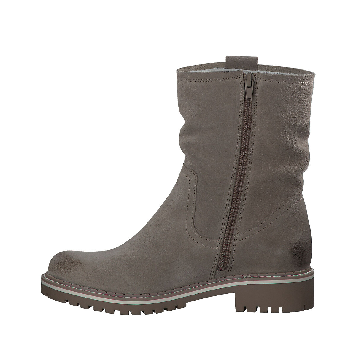 Leather Ankle Boots taupe, TAMARIS