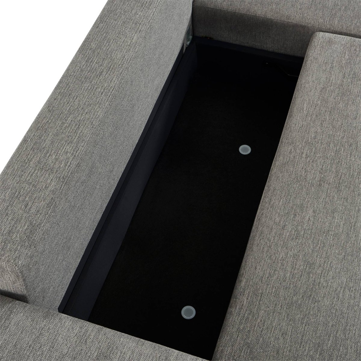 Canapé d'angle droit convertible 3 places tissu avec coffre WIDE gris foncé, SWEEEK