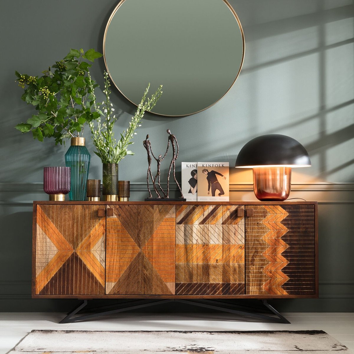 Buffet en manguier sculpté, TOMAHAWK marron, KARE DESIGN