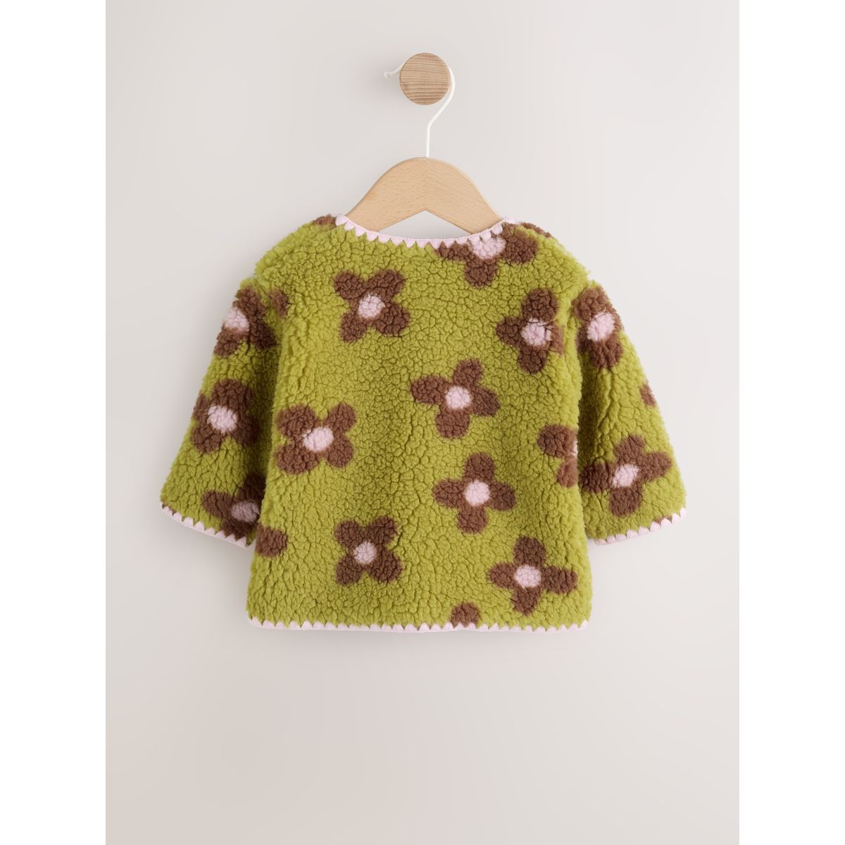 Veste bébé citrine floral borg bouton à travers, NEXT