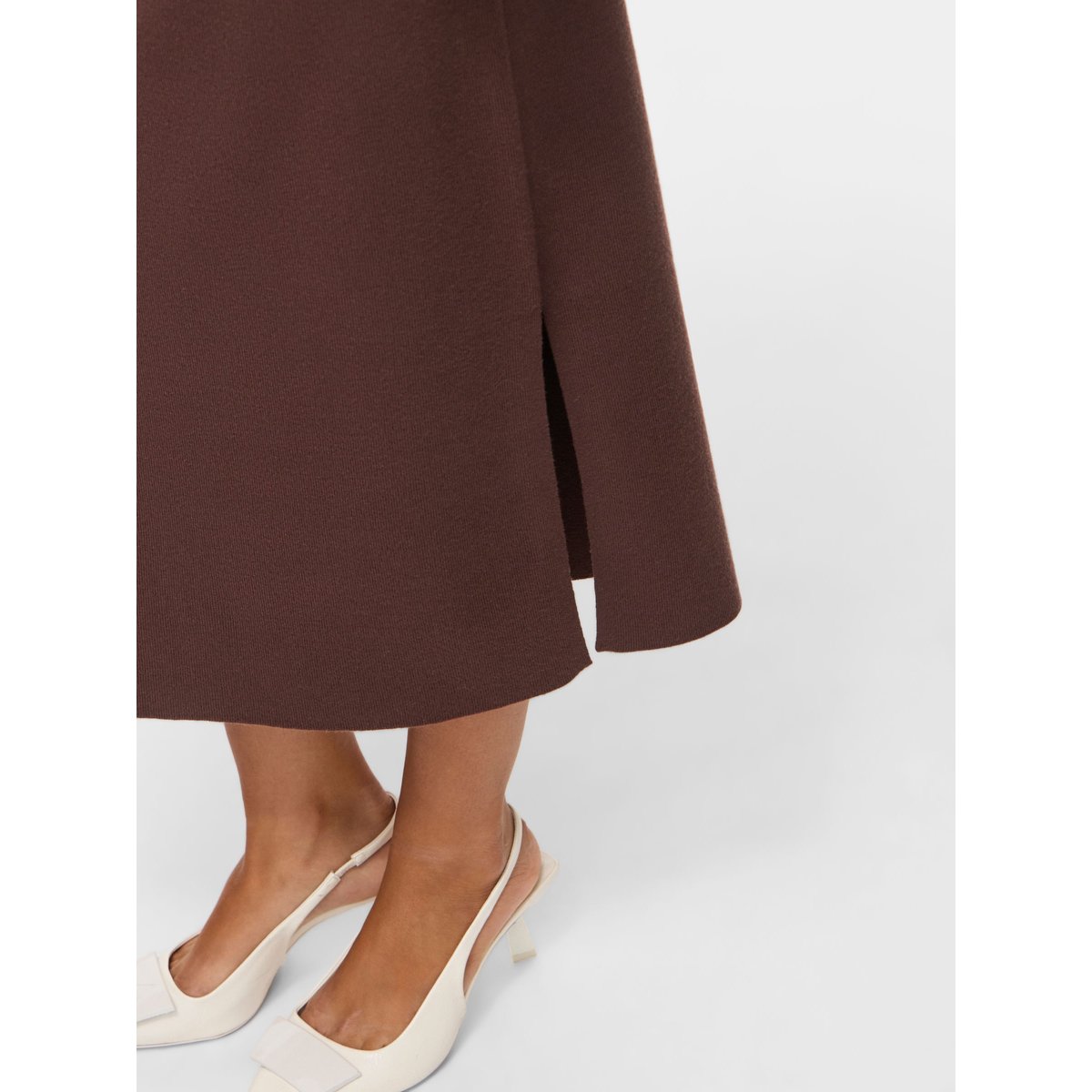 Jupe Mi-Longue marron - coffee bean1, VILA