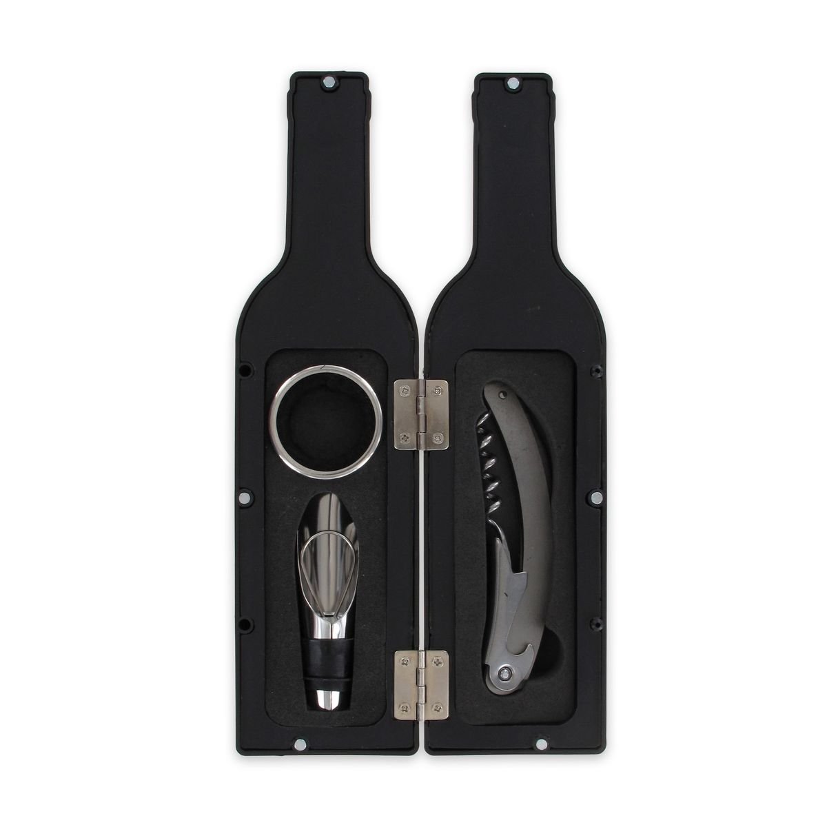 Coffret cadeau pour bouteille de vin inox,noir, FACKELMANN